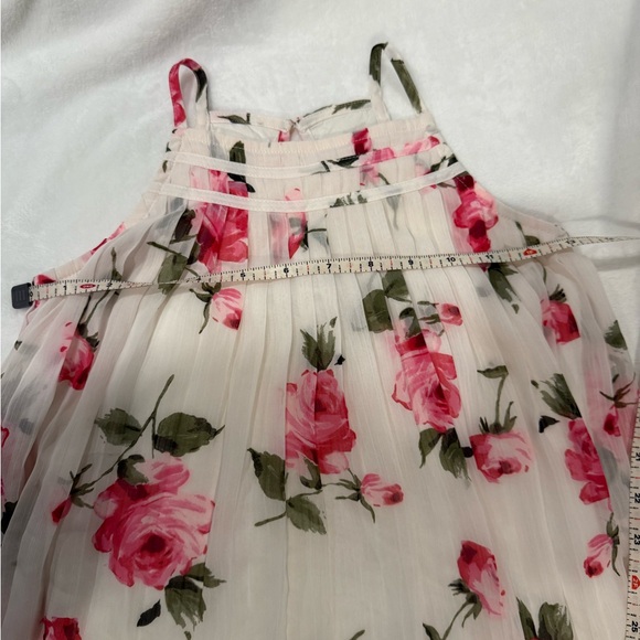 3/$20 Abercrombie Kids Floral Pleated Sleeveless Top - Size 9/10 Pink Roses - Picture 8 of 8